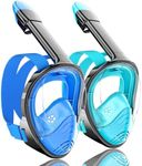QingSong Full Face Snorkel Mask for Adults, Snorkeling Gear with Camera Mount, 180 Degree Panoramic View Snorkel Set Anti-Fog Anti-Leak