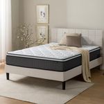 Zinus Pocket Sprung Mattress, Polyester, White, 140 x 190 cm