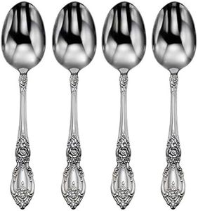 Oneida Wordsworth Everyday Flatware Teaspoons 18/0 Stainless Steel, Set of 4, Silver