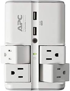 APC Wall Outlet Surge Protector with USB Ports, PE4WRU3, (4) Rotating Multi Plug Outlet, 1080 Joule Surge Protection