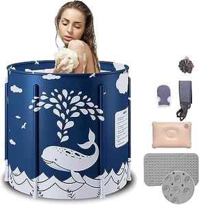 Portable Bathtub, Round Adult Inflatable Folding Bathtub, Thickened Home Freestanding Bathtub, Inflatable Hot Water Soaking Vertical Bathtub for Shower, Sauna Small Space Spa Shower