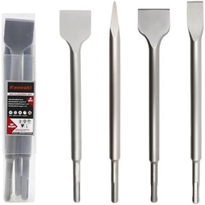 Keewaki SDS Plus Masonry Chisel Set – 4-Piece Heavy-Duty Chisel Bits for Hammer Drill – Includes Flat, Pointed & Tile Chisel – Concrete, Tile Removal Tool