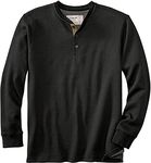 Legendary Whitetails Men's Tough as Buck Double Layer Thermal Henley Shirt, Black, Large, Black, Large