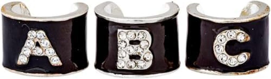 charMED Custom Stethoscope Charms - Bling Monogram Charm - Gifts for Nurses, Doctors, Veterinarians & Healthcare Professionals - Metal Silver 0.5" Ring Charm (Letter T)