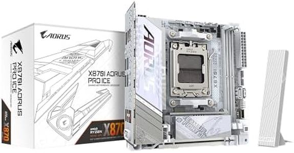 GIGABYTE X870I AORUS PRO ICE Motherboard - Supports AMD Ryzen 9000 Series CPUs, 8+2+1 Phases VRM, up to 8400MHz DDR5 (OC), 1xPCIe 5.0 M.2 + 1xPCIe 4.0 M.2, WI-FI 7, 2,5GbE LAN, USB 4
