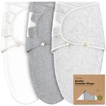 3-Pack Organic Baby Swaddle Sleep Sacks - Newborn Swaddle Sack, Ergonomic Baby Swaddles 0-3 Months, Swaddles for Newborns, Baby Sleep Sack, Baby Swaddle Blanket Wrap, Baby Essentials (Cloud)