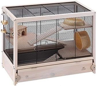 Ferplast HAMSTERVILLE Hamster Habitat Cage, Sturdy Wooden Structure, Black