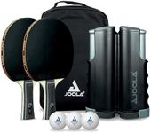 JOOLA Retractable Ping Pong Net for Any Table - Portable Table Tennis Net and Post Set Stretches 5.75' & Clamps Up to 2" Thick - Optional Racket and Ball Set, Games for Family