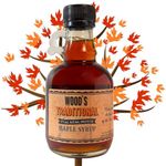 WOOD'S Vermont Maple Syrup – Traditional 100% Pure Maple Syrup | Small-Batch, Vegan Natural Sweetener | Grade A, Robust Taste | Perfect for Pancakes, Coffee, Cocktails & More | 8.45 Fl Oz (250mL)