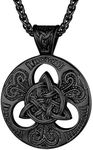 Prosteel Necklace for Men Black Viking Jewellery Celtic Necklaces Pendant