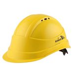 KARAM PN541 Safety Helmet for Men Industrial Construction Helmet | Slider Type Adjustment with Adjustable Chin Strap | Ventilation & Side Slot for Attachment | EN Certified Hard Hat | Lemon Yellow