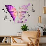 DREAM DECALS Large Inspirational Butterfly Wall Stickers Motivational Saying Peel and Stick Wall Art Stickers for Women Girls Bedroom Living Room Office Wall Decoration (Colorful)