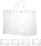 woric 15 Pack Large Clear Gift Bags with Handle, 16"X6"x12" Large Plastic Bag Valentines Gift Bags Shopping Bags For Small Business Gifts Wedding Party Favors Graduate Valentine's Day Mother's Day