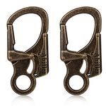 Ahiller Carabiner Keychain Clips, Durable Spring-Loaded Gate, Alloy D Ring Key Chain, Caribeaner for Home, Rv, Camping, Fishing [Dark Brozne-2P]