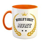 FurnishFantasy - World's Best Aunt Coffee Mug - Best Gift for Aunt - Color - Orange (0527)