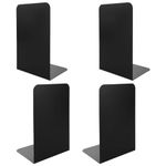 ASelected Heavy Metal Bookend Two Pairs Of Black Bookend L Shaped Bookend With Non Slip Mat Home Office Library Bookshelf (4Pcs)