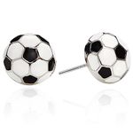 SmileBelle Soccer Earrings for Women, Sterling Silver Soccer Stud Earrings Hypoallergenic Soccer Earrings for Girls, Sports Earrings Soccer Gifts Posts Earrings for Teens Mom Fans