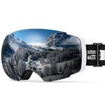 OutdoorMaster Ski Goggles PRO - Frameless, Interchangeable Lens 100% UV400 Protection Snow Goggles for Men & Women (Panda Frame VLT 10% Grey Lens with REVO Silver and Free Protective Case)