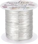 BENECREAT 24 Gauge 87 Yards Tarnish Resistant Silver Wire Jewelry Beading Wire for Beading Wrapping and Other Jewelry Craft Making