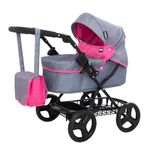 Mamas & Papas Ultima Pram | Includes Matching Changing Bag | Charcoal & Pink Childrens Toy Pushchair | Kids Travel System With Adjustable Hood | Pushchair & Pram Toys For Kids 3+