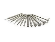 Luo ke 13 Pcs T Shape Diamond Burr - 3/32'' Shank Channel Cutting Burs Diamond Mounted Stone Carving Burr for Rotary Tools Includes Dremel