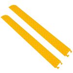 PYLE Pyle PCBLCO101X2YL 2-Pc Cable Protector Cover Ramp-One Channel Heavy Duty, Safely Conceals Wire/Hose/Pipe & Driveway Protective Armor w/High Visibility Yellow Color-PCBLCO101X2YL, Multicolored