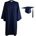 OSBO GradSeason Matte Graduation Gown Cap Tassel Set 2024 for High School and Bachelor, Navy, 54 plus