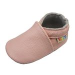 YALION Baby Boys Girls Shoes Crawling Slipper Toddler Infant Soft Leather First Walking Moccs(Pink,12-18 Months)