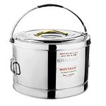 Mintage Stainless Steel Sambar Pot 15 Liters for Canteen & Hotel Casserole with Side Handle Roti | Rice | Biryani Box Puff Insulated Hot & Cold 12HR Picnic Pot Container Casserole Thermal Serving Pot