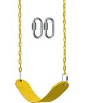 REZNOR Flexible Swing Seat Set for Kids/Adults Outdoor Park Garden Tree Backyard with 60” Plastic Coated Chain, Weight Support Upto 150kg, Yellow