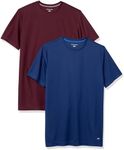 Amazon Essentials Men's Active Performance Tech T-Shirt (Available in Big & Tall), Pack of 2, Burgundy/Navy, Large