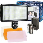 Vidpro LED-300 Ultra-Slim Professional Photo & Video Light Kit with 3 Diffusers, Battery & Charger