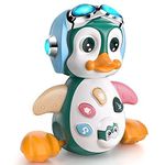 MOONTOY Baby Musical Toys for 1 Year Old Boys Girls, Infant Crawling Sound Toys with Music and Lights, Learning Baby Penguin Toys 6 Months plus, Educational 1st Birthday Presents 9 12 18 24 Months