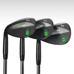 BombTech - Premium Golf Wedge Set - 52, 56, 60 Degrees Golf Wedges - Left Handed (Black)