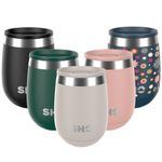 SHO Pacto - Ultimate Insulated Stainless Steel Reusable Coffee Cup & Stemless Wine Tumbler - 8 Hours Hot, 12 Hours Cold - 360ml - BPA Free (Soft Taupe, 360ml)