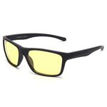 Jim Halo Polarized Night Vision Sunglasses for Men Women Wrap Around Sprot Sun Glasses for Cycling Fishing Driving Yellow