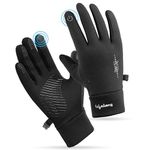 Lifelong Rider Gloves with Touch Screen | Winter Cycling Gloves | Trekking & Ski Gloves | Anti-Slip Design | Riding Gloves for Men & Women | Outdoor Sports Gloves (L, Black) | Polyurethane