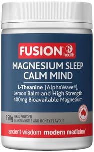 Fusion Health Magnesium Sleep Calm Mind, Oral Powder, 150g, Magnesium Glycinate and Citrate, L-Theanine, Lemon Balm, Lemon Myrtle and Honey Flavour