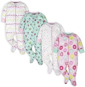 Onesies Brand Baby Girls' 4-Pack Sleep 'N Play Footies Multi Pack, Pink Sweet Treat, 3-6 Months