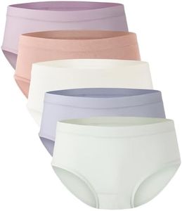 BAMBOO COOL Womens Underwear, Moisture-Wicking Briefs, Soft and Breathable Panties, Mid Waist, 5-Pack
