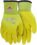 MCR Safety Ninja Ice N9690HVXL Hi-Visibility 15 Gauge Nylon Insulated Cold Weather Gloves, Acrylic Terry Inner, 3/4 HPT Coating, Yellow, X - Large, 1-Pair