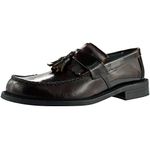 Roamers Mens Toggle Saddle Loafer Leather Shoes - Oxblood - Size 8