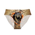 Cumagical Golden Dinosaur Women's Sexy Underwear Animal Print Fashion Bikini Briefs For Bachelorette Party