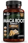 Maca Root 6000mg –100% Pure Peruvian Ginseng Maca - with Ashwagandha -180 Vegan Black Maca Root Tablets – Not Capsules - (3 Month Supply) Food Supplement Made in UK by New Leaf