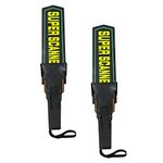 Robustt High Sensitivity Hand Held Metal Detector (Pack of 2) Leather case on Handle, with Battery Included Alarm Mode -Sound, Vibration & Led Lights for Malls, Airports, Railway Stations, Banks