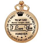 Tiong Vintage Pocket Watch Dad Gift from Daughter to Father Engraved on Father's Day for Dad Steampunk Pocket Watches