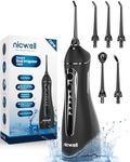 Water Dental Flosser Cordless for Teeth - Nicwell 4 Modes Dental Oral Irrigator, Portable and Rechargeable IPX7 Waterproof Powerful Battery Life Water Teeth Cleaner Picks for Home Travel