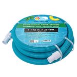 U.S. Pool Supply 1-1/2" x 25 Foot Professional Above Ground Swimming Pool Vacuum Hose with Swivel Cuff - Removable Cuff, Cut to Fit - Compatible with Filter Pumps, Filtration Systems, Chlorinators