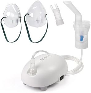 MEDLOT Nébuliseur Médical Électrique Compresseur - Inhalateur Aérosol avec Masque Adulte et Enfant, Embouts Nasal et Buccal - Traitement Asthme, Rhume et Affections Respiratoires, Moteur CC, Blanc