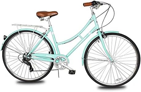 Tracer Osaka Hybrid Bikes for Women,Steel Frame,7 Speed, 700c Wheels,Brown Seat Brown Grips,City Bike,Comfort Bike,Commuter Bike,Womens Bike,Acquamarine